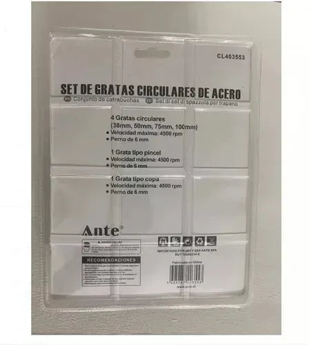 Cepillo Grata Escobilla De Acero Para Taladro En Set 6pcsferreteria-online-barata