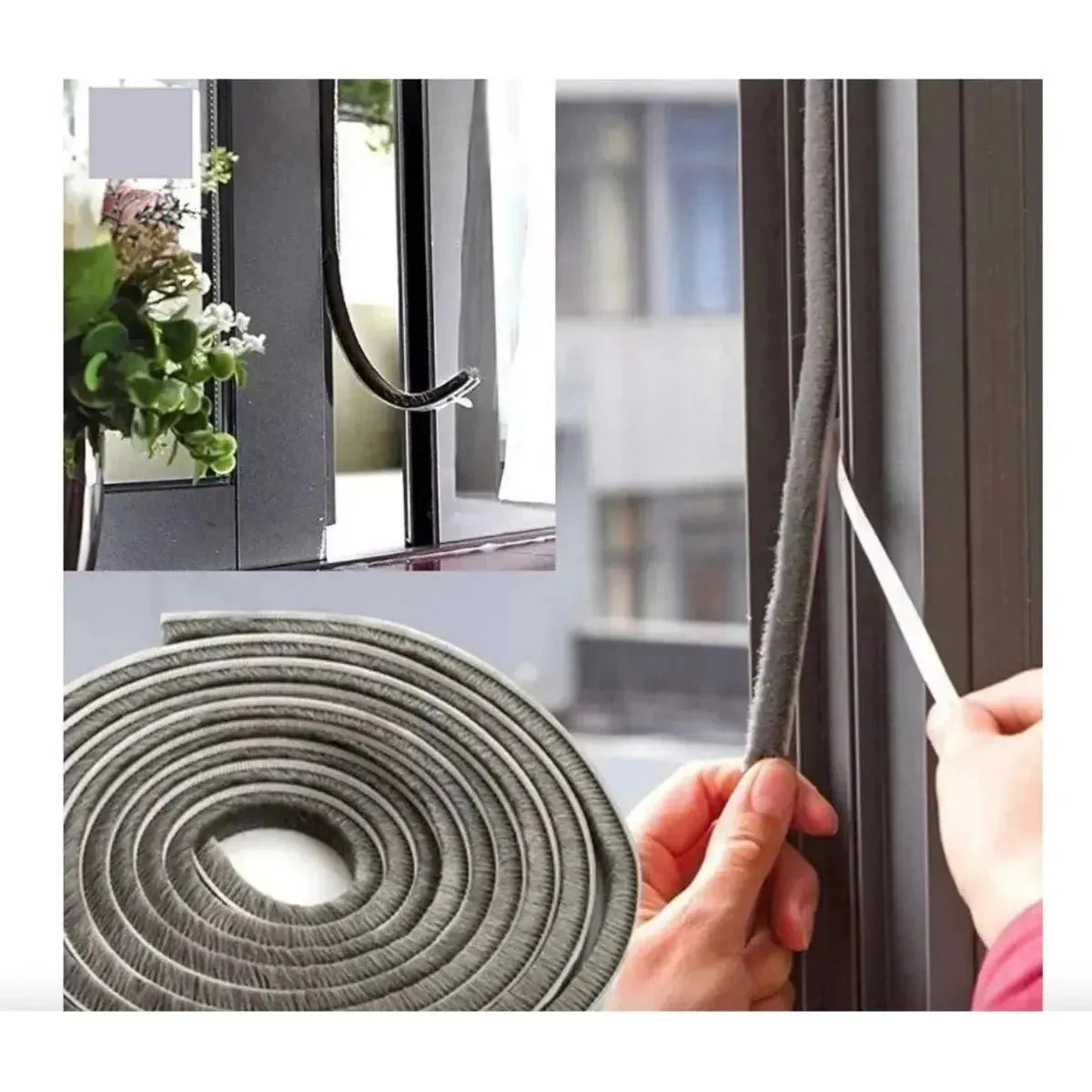 Burlete Aislante Térmico Puertas Ventanas Pelo Gris 5mx9x5mmferreteria-online-barata