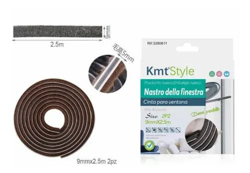 Cinta/cepillo Burlete Aislante Térmico Puerta/ventana 5x9ferreteria-online-barata