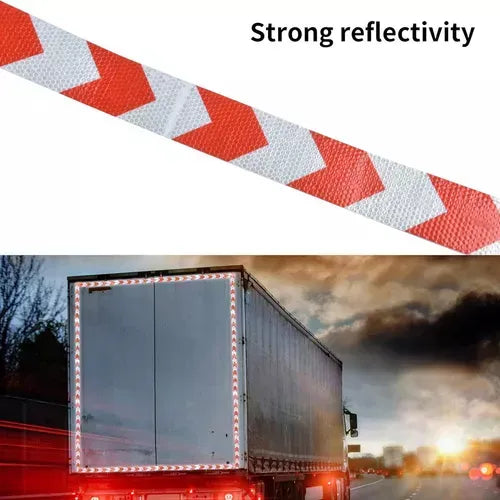 Cinta Reflectante Bicolor Flecha Blanco Rojo 50mm X 10 Mtsferreteria-online-barata