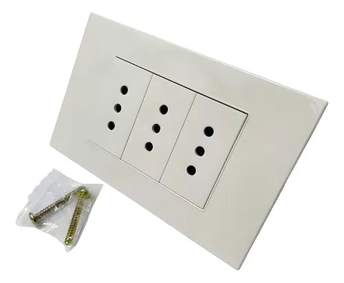 Tomacorriente Enchufe Triple 10a 250v Blanco Certificado Secferreteria-online-barata