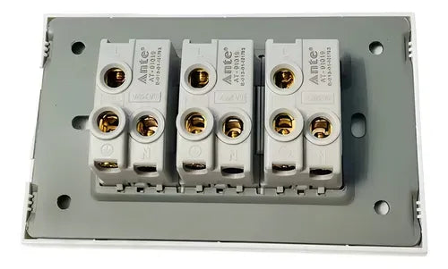 Tomacorriente Enchufe Triple 10a 250v Blanco Certificado Secferreteria-online-barata
