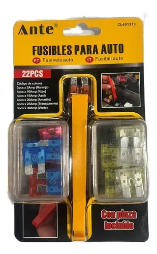 Set 22 Fusibles Surtidos Y Pinza Extractora Para Autoferreteria-online-barata