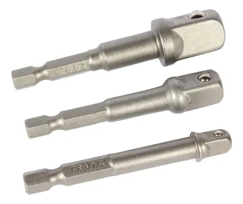 Juego Adaptador De Dados Para Taladro 1/4 3/8 1/2 3pcsferreteria-online-barata