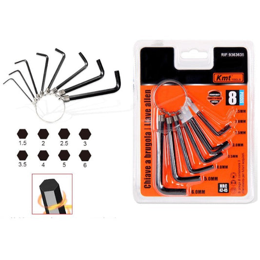 Juego De Llaves Allen 1.5 A 6mm 8 Unidades Color Negroferreteria-online-barata