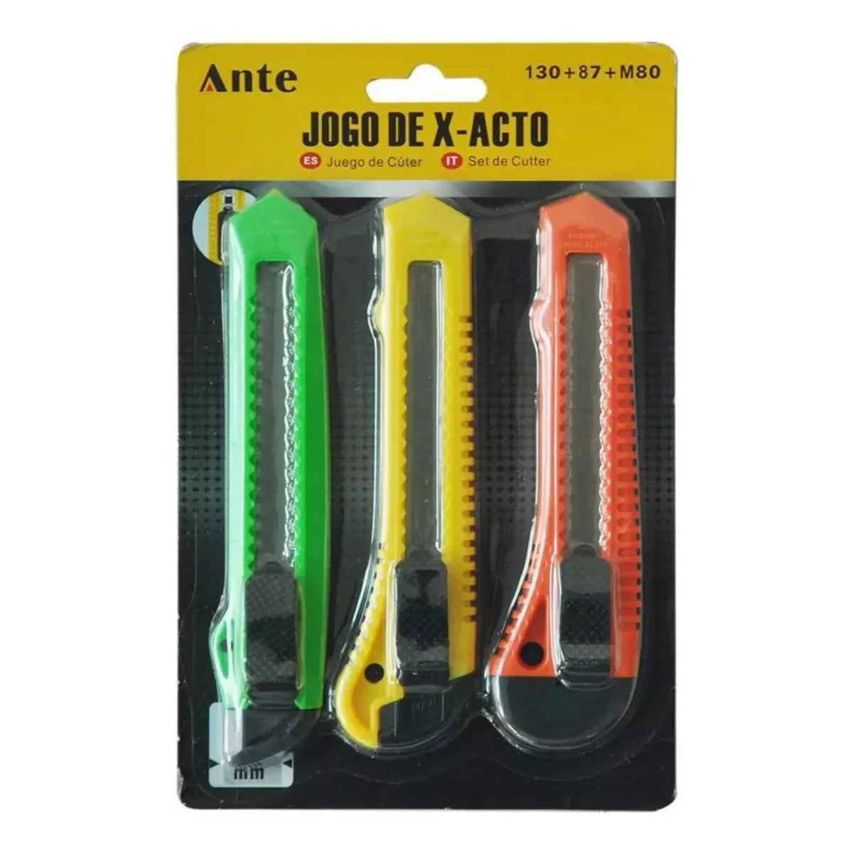 Pack 3 Cuchillos Cartoneros Corta Cartón 18mm Anteferreteria-online-barata