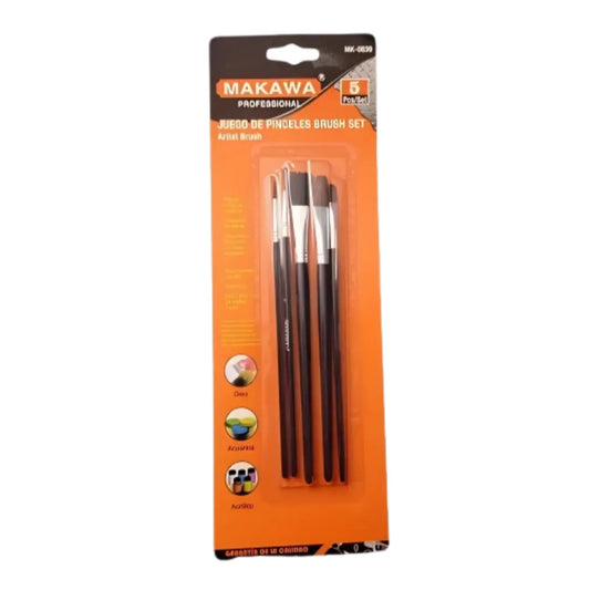 Juego De Pinceles Brush Set 5 Piezas Makawa Mk0839ferreteria-online-barata
