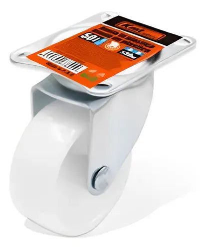 Rueda Carrito Giratorio Base Metal Blanca 50mm Pack 4ferreteria-online-barata