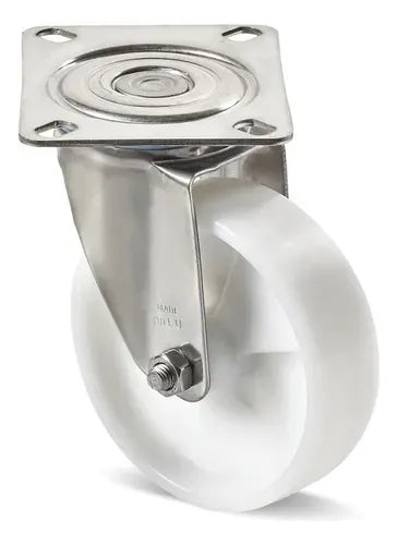 Rueda Carrito Giratorio Base Metal Blanca 50mm Pack 4ferreteria-online-barata