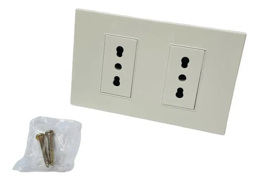 Tomacorriente Enchufe Doble 16a 250v Blanco Certificado Secferreteria-online-barata
