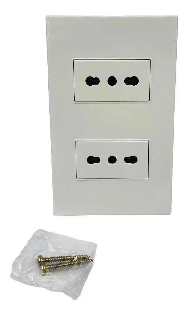 Tomacorriente Enchufe Doble 16a 250v Blanco Certificado Secferreteria-online-barata