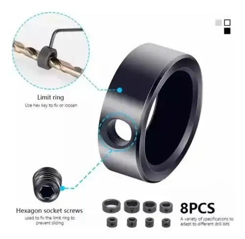 Topes Metálicos Para Brocas 3 A 16 Mm +llave Allen Guíaferreteria-online-barata