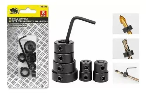 Topes Metálicos Para Brocas 3 A 16 Mm +llave Allen Guíaferreteria-online-barata