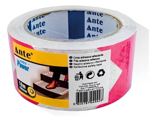 Cinta Reflectante Bicolor Flecha Blanco Rojo 50mm X 10 Mtsferreteria-online-barata