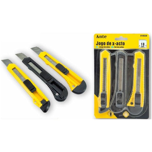 Pack 3 Cuchillos Cartoneros Corta Cartón 18mm Anteferreteria-online-barata