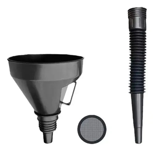 Embudo Plástico Cuello Flexible Mango Multiuso Con Filtroferreteria-online-barata