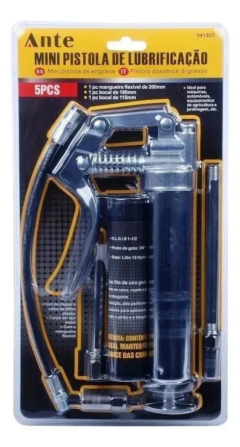 Grasera Manual Mini Pistola Engrasadora De Acero 5 Piezasferreteria-online-barata