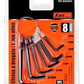 Juego De Llaves Allen 1.5 A 6mm 8 Unidades Color Negroferreteria-online-barata
